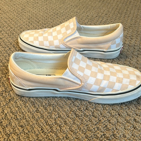 Vans Slip-On Peach Colored Checkerboard Women's Size 6.5 WORN ONLY A FEW TIMES - Picture 7 of 7